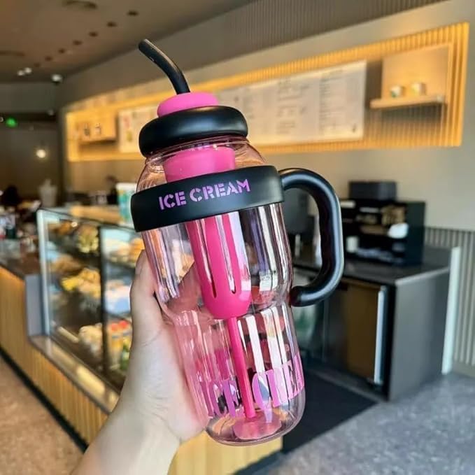 ice cream water bottle | cute water bottle | kids water bottle | aesthetic bottle | kawaii water bottle | reusable water bottle | plastic water bottle | leak proof bottle | portable water bottle